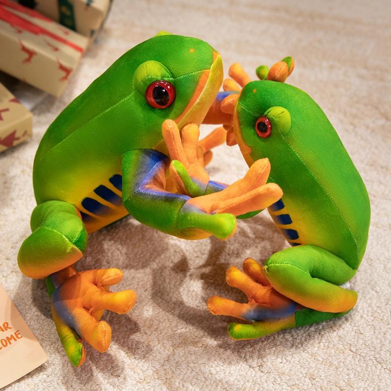 Non-Toxic 28/38Cm Lifelike Frog Plush Pillow Toys Simulation Cartoon Animal Stuffed Creative Plush Frog Home Decor Xmas Birthday Gifts