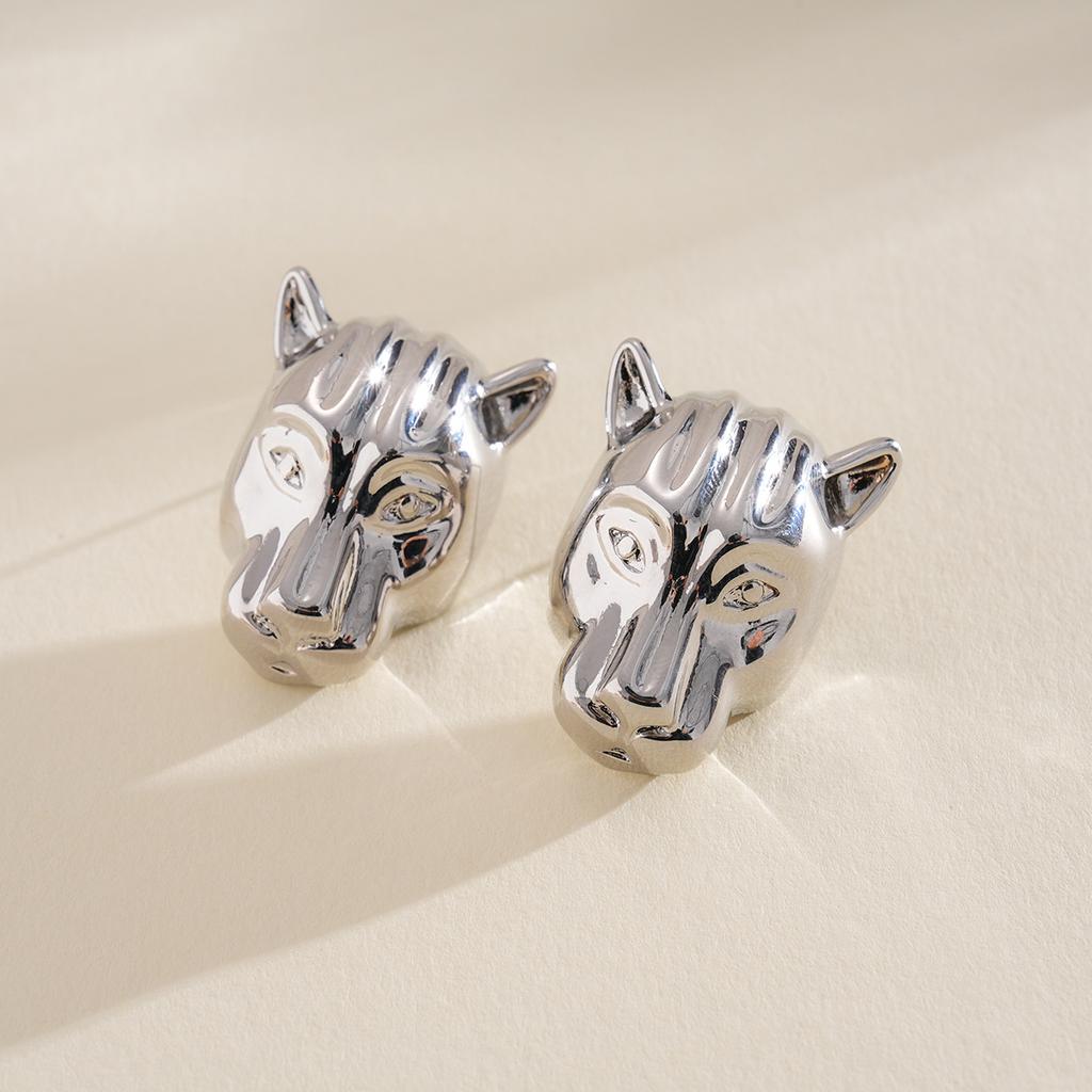 DIGADAGU Legierung Leopardenkopf Tier Ohrstecker Neue Einfache Retro Ohrringe Damen Party Zirkon Accessoires