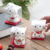 2,9 Zoll Keramik Glückliche Katze Figur Desktop Dekoration Glück Katze Ornament Mini Porzellan Kätzchen Figur