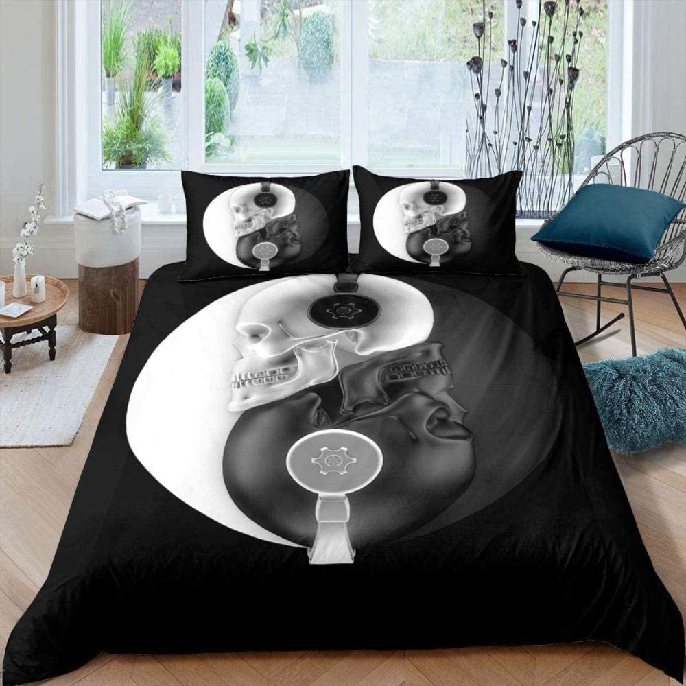 Black And White Duvet Cover Set Bohemian Mandala Bedding Set For Kids Child Yin And Yang Polyester Comforter Cover King Size