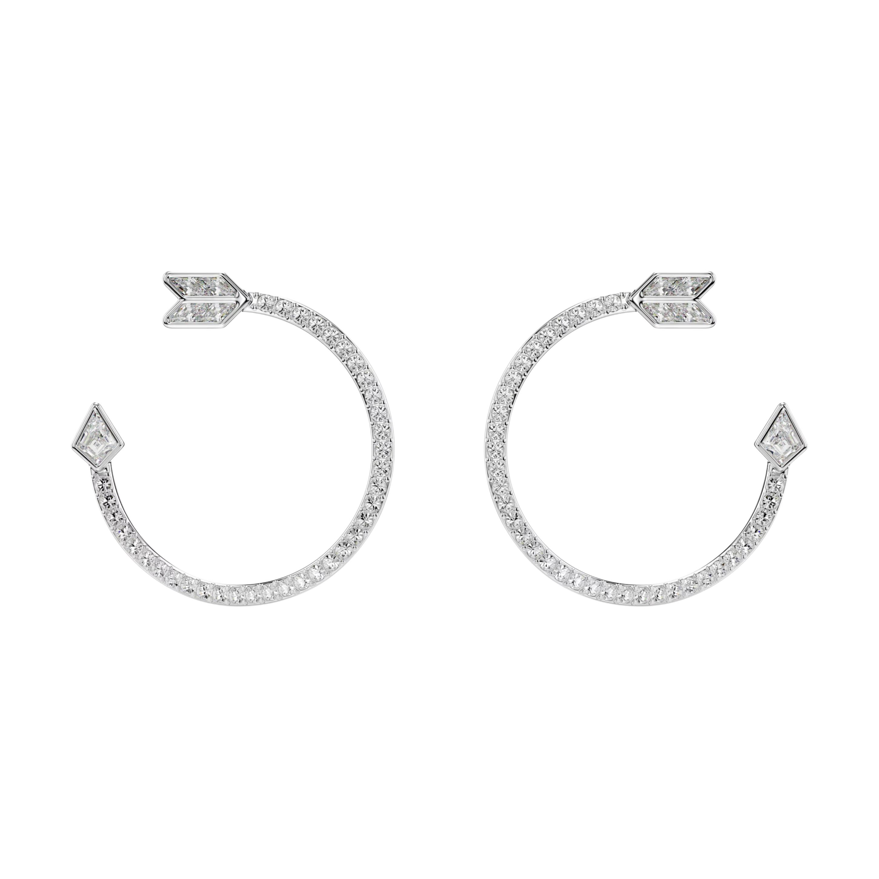 Swarovski Idyllia Cupids Arrow Shaped Cubic Zirconia Earrings Unisex earrings White 5741522 Box (Random Color)