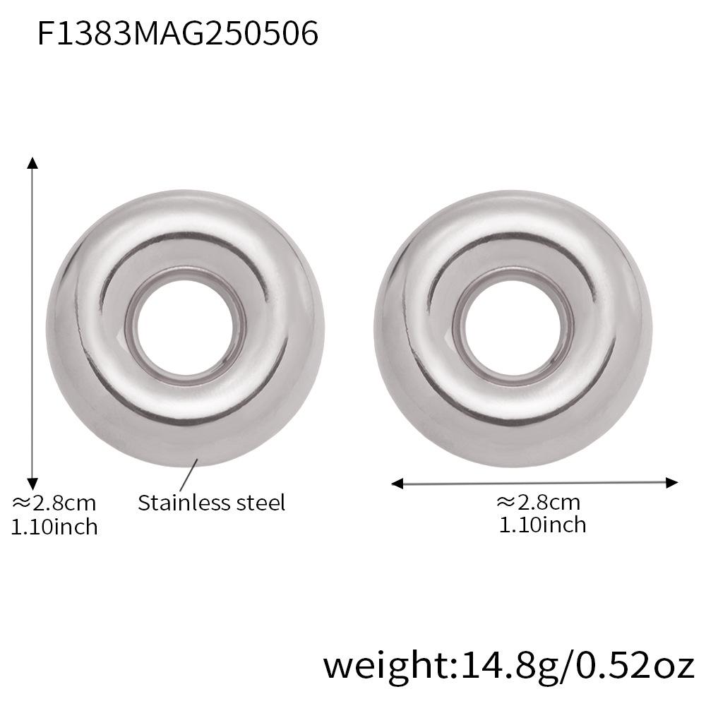Qiong Yao 18K Gold Plated Stainless Steel Hollow Circle Earrings for Women - Colorfast, Trendy, Versatile Jewelry