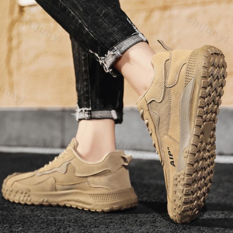 Fashion Men's Vulcanized Shoes 2025 Autumn New Fashion Breathable Non Slip Sports Running Shoes Comfortable Lace Up Vintage Casual Flats