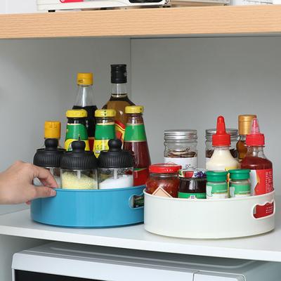 Bandeja antideslizante de almacenamiento 360, caja de condimentos de frutas y aperitivos cosméticos multifuncionales de plástico giratorio de grado para Cocina