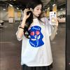 Summer Women's T Shirt Flower Print Casual Short Sleeve T-Shirts Fashion Streetwear Crew Neck Pullover Female Oversized Clothing