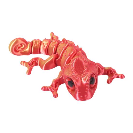 3D Printed Chameleon Articulated Lizard Model with Movable Joints Flexible Chameleon Fidget Toy for Stress Relief Home Office Desk Decoration