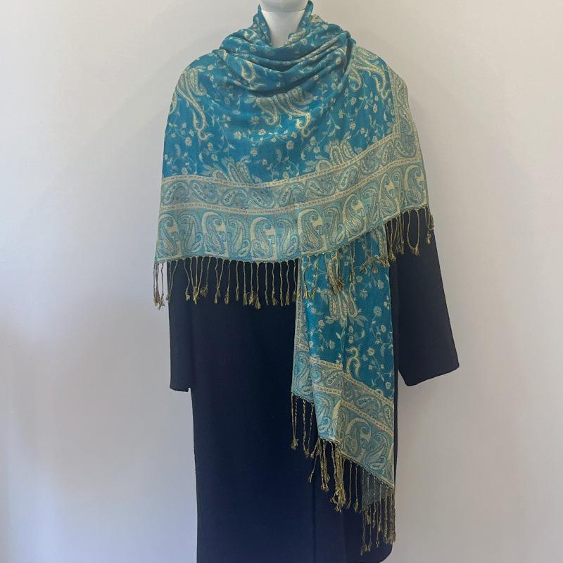 Bohemian Retro Embroidered Shawl: Tassel, Cashew Pattern, Ethnic Style, Dual-Purpose Travel Outerwear & Women's Scarf.