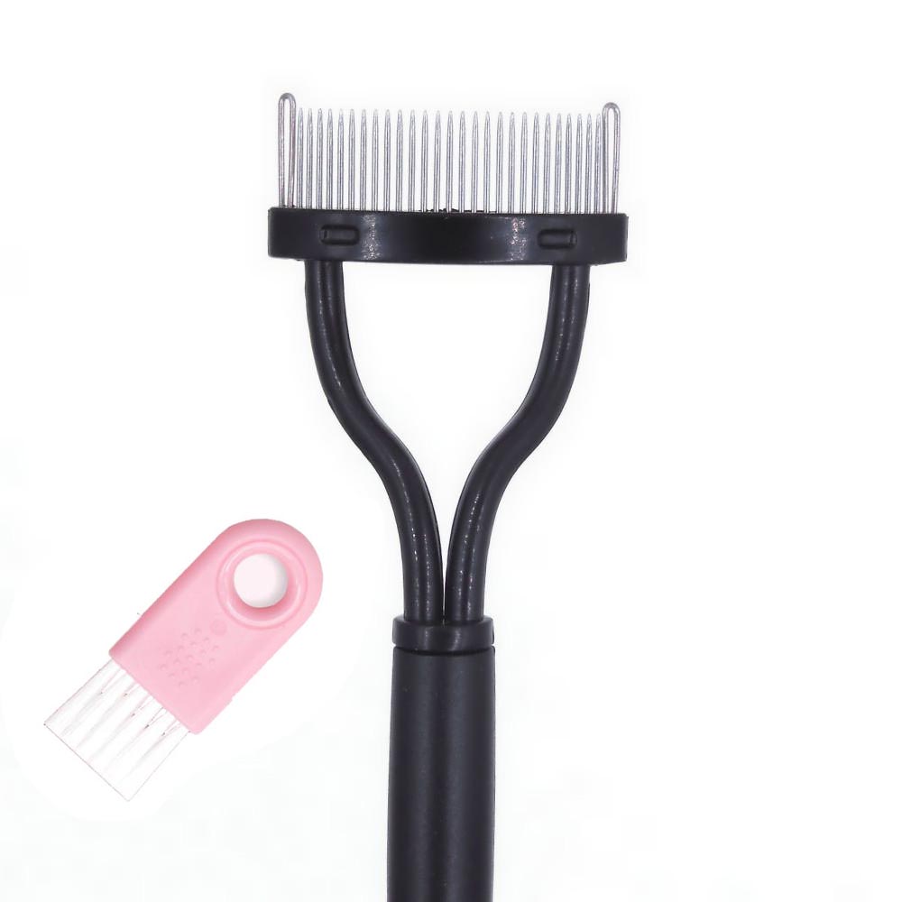 Black Pink Wimpernbieger Metall Wimpernbürste Kamm Tragbarer Wimperntrenner Faltbarer Mascara-Krümmer Beauty Make-up Kosmetikwerkzeug