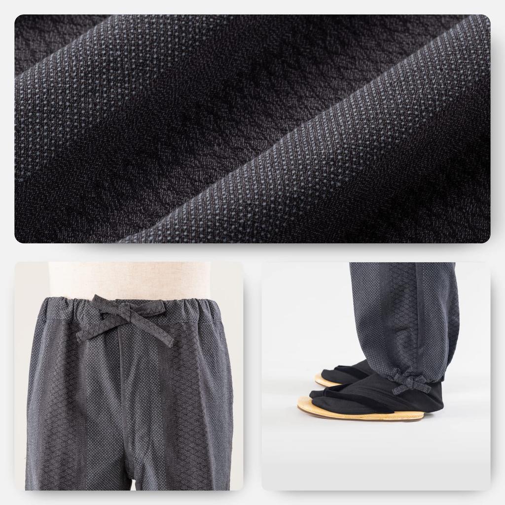 [Ai Ai] Samue "Enshu-Yakizome" Dobby Sashiko LL. A stylish samue with a chic pattern (LL, Ink Black)