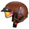 Retro Motorcycle Helmet DOT Approved Built In Sunglasses Casco Moto Helmet Detachable Insert Liner Vintage German Half Helmet