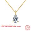 EFFIE QUEEN Elegant 1/2/3CT Moissanite Pendant Necklace 100% S925 Silver D VVS1 Diamond Shiny Neck Chain Wedding Party MON03