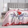 Warm Blanket Travel Diddl Diddlina Fall in Love Throw Blanket  Flannel Bedspread For Couch Chair Sofa Bed Print Sofa Bed Cover