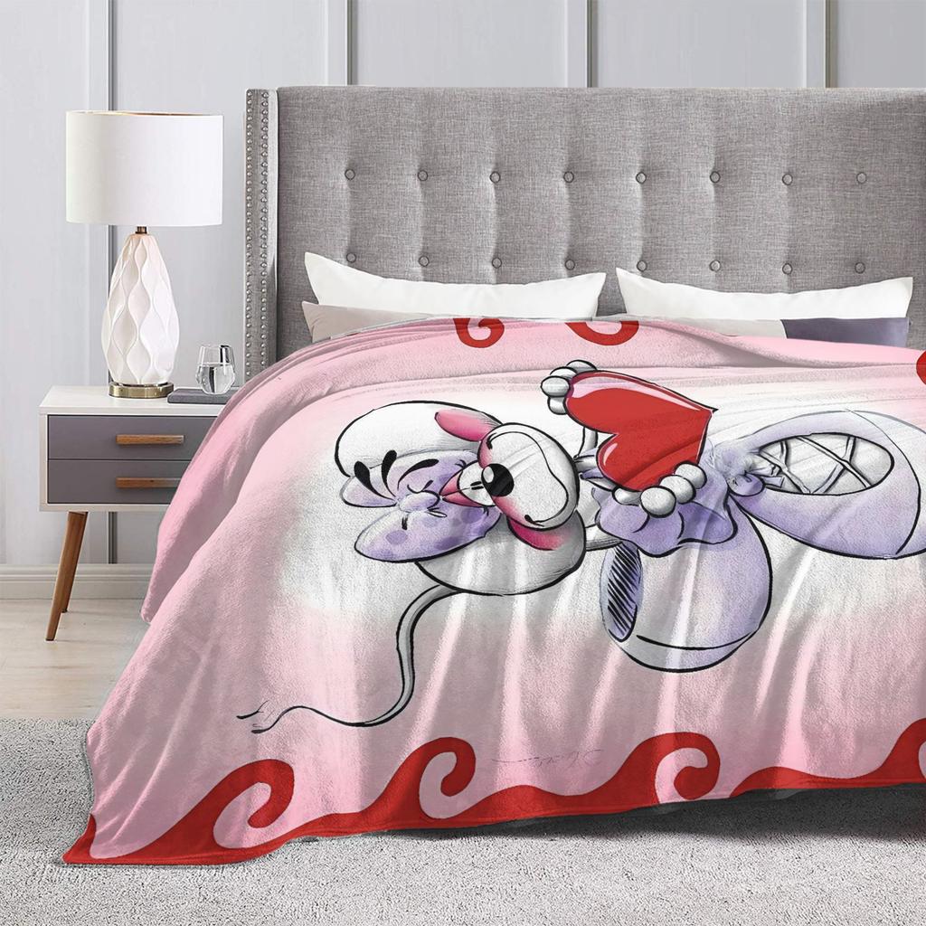 Warm Blanket Travel Diddl Diddlina Fall in Love Throw Blanket  Flannel Bedspread For Couch Chair Sofa Bed Print Sofa Bed Cover