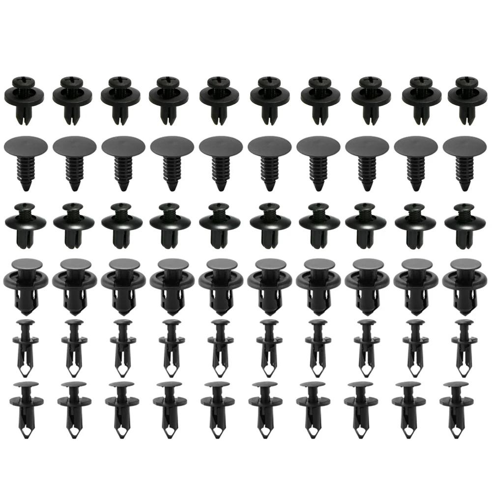 

60Pcs 6 Size Auto Fastener Clips For Nissan Rogue XTrail T32 T31 Qashqai J11 J10 Kicks Tiida Pathfinder Murano Mazda Mitsubishi