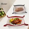 Durable Fiberglass Baking Liner Transformable Snap‑Up Silicone Mat, Multi‑Purpose Food Tray, Heat‑Resistant Mats with Snap Buttons Dough Rolling