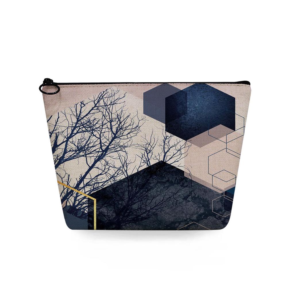 Women Geometric figure Print Cosmetic Bag Toiletries Organize Travel Storage Case 6720 KTB