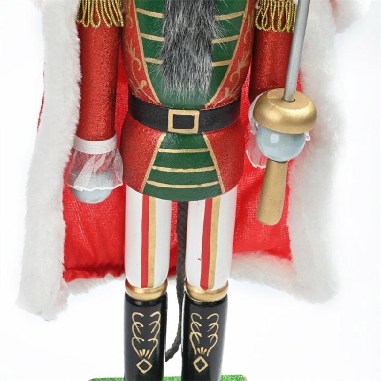 Wood Nutcrackers Figurine 38cm Christmas Mouse King Puppet Toy Home Tabletop Book Shelves Ornament Seasonal Decoration