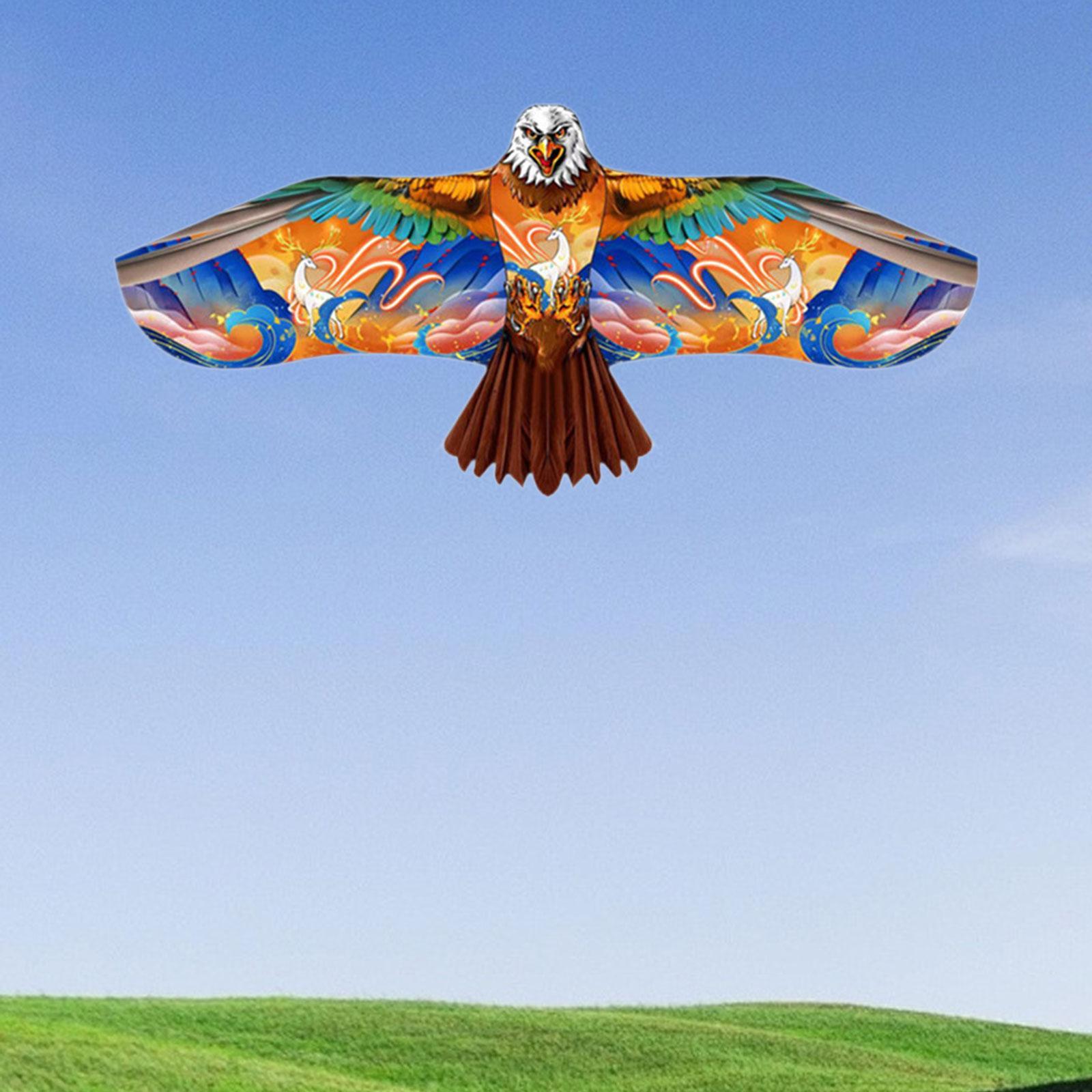 

Large Kite Beginner Kite 3D Lifelike Easy to Fly Outdoor Activities Ripstop Eagle Kite for Hiking Yard Trip