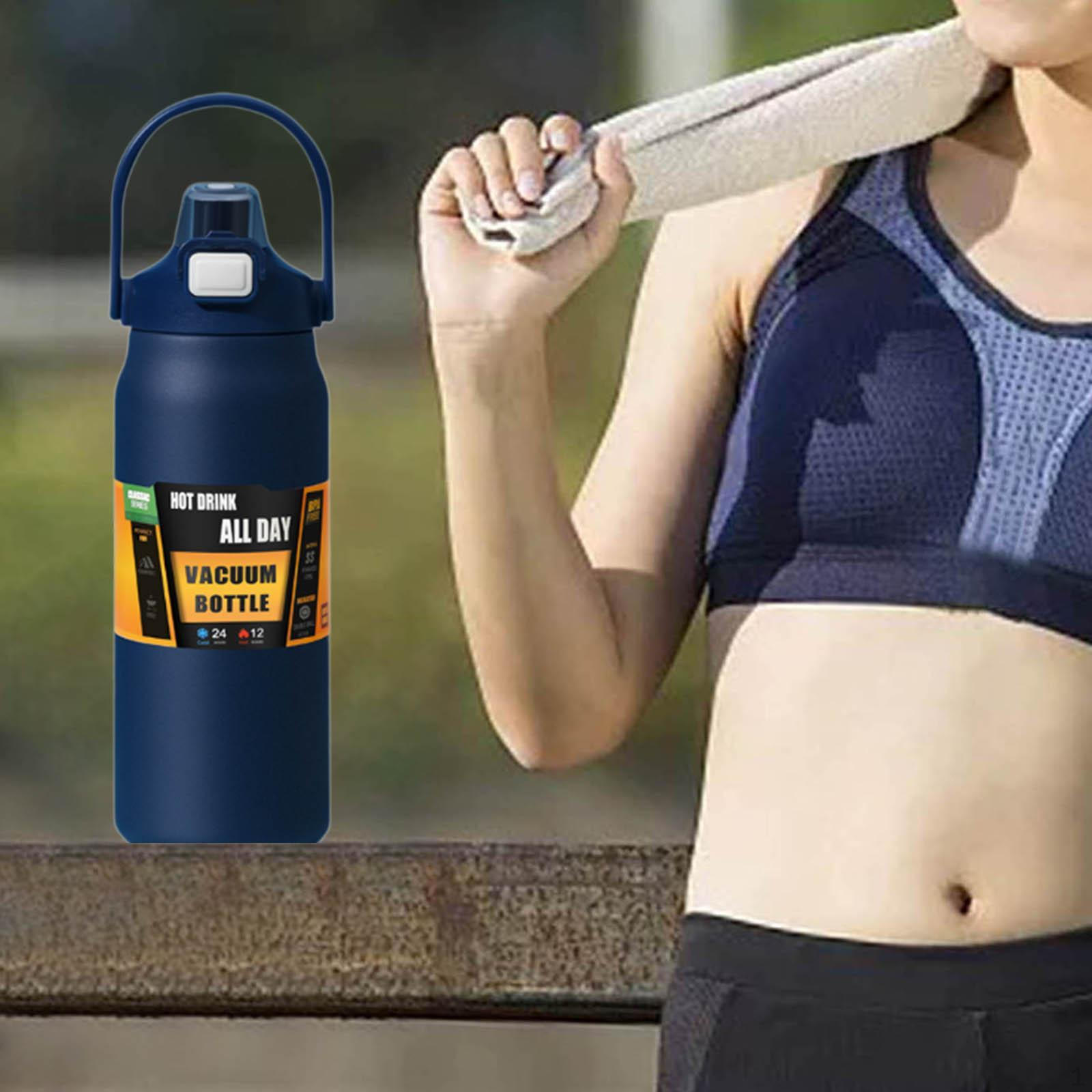 

Изолированная бутылка для воды, чайник, кружка для кофе, чашка с широким горлом, спортивный стакан для бега Dark Blue 1500ML