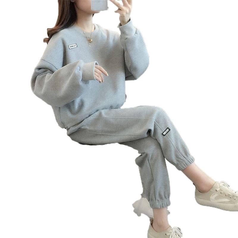 Women's Influencer Casual Sport Set - 2025 Spring/Autumn Fashion, Loose Fit, Running/Fitness Long Sleeve Two-Piece