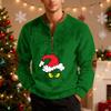 Mens Christmas Sweater Zip Up Sweatshirts Vintage Knit Graphic Sweatshirt Xmas Stand Collar Pullover