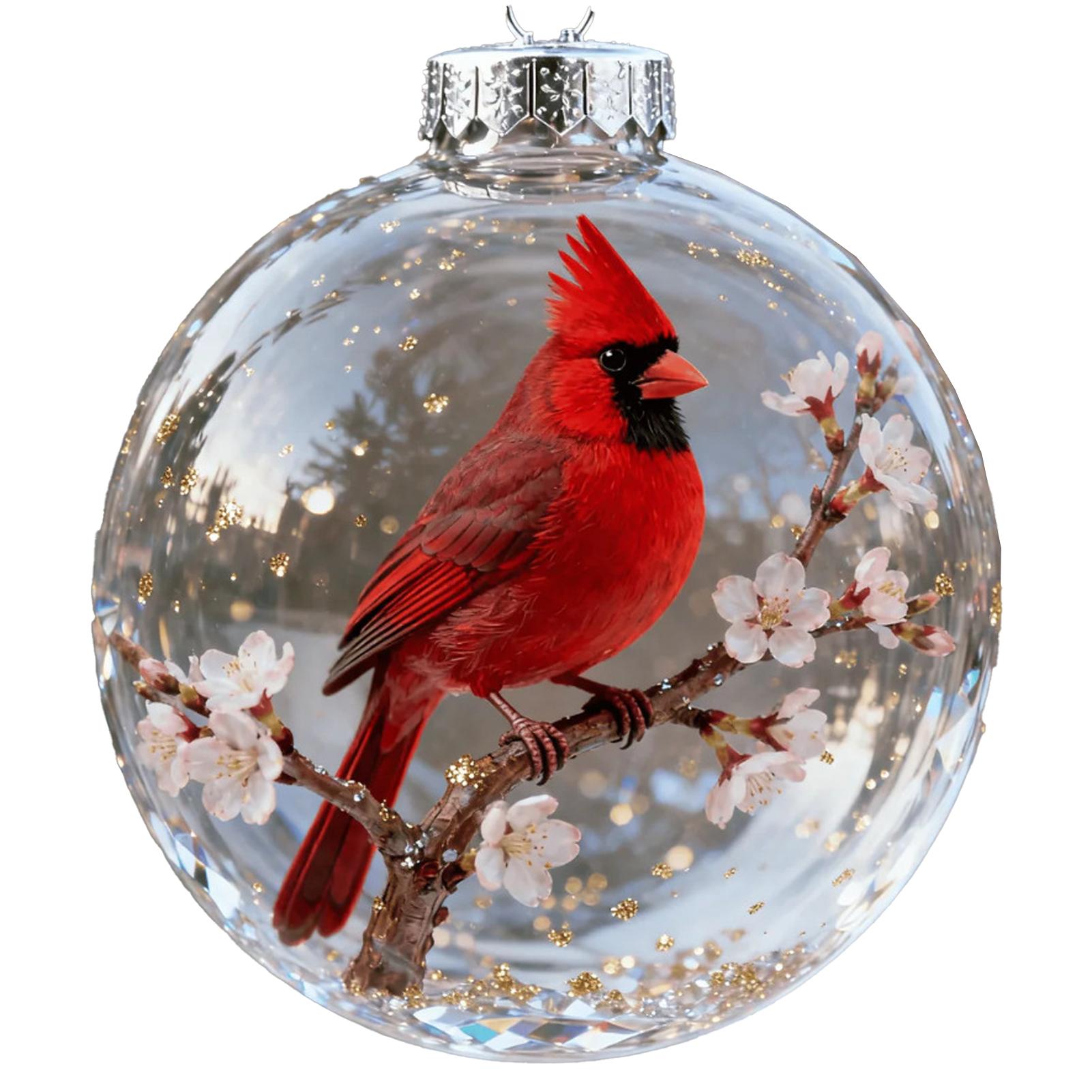 2026 Новый дом Легкий хрустальный елочный шар Ручной работы 3D Птица Рождественские украшения Рождественская подвеска Подарочный набор Многоразовый