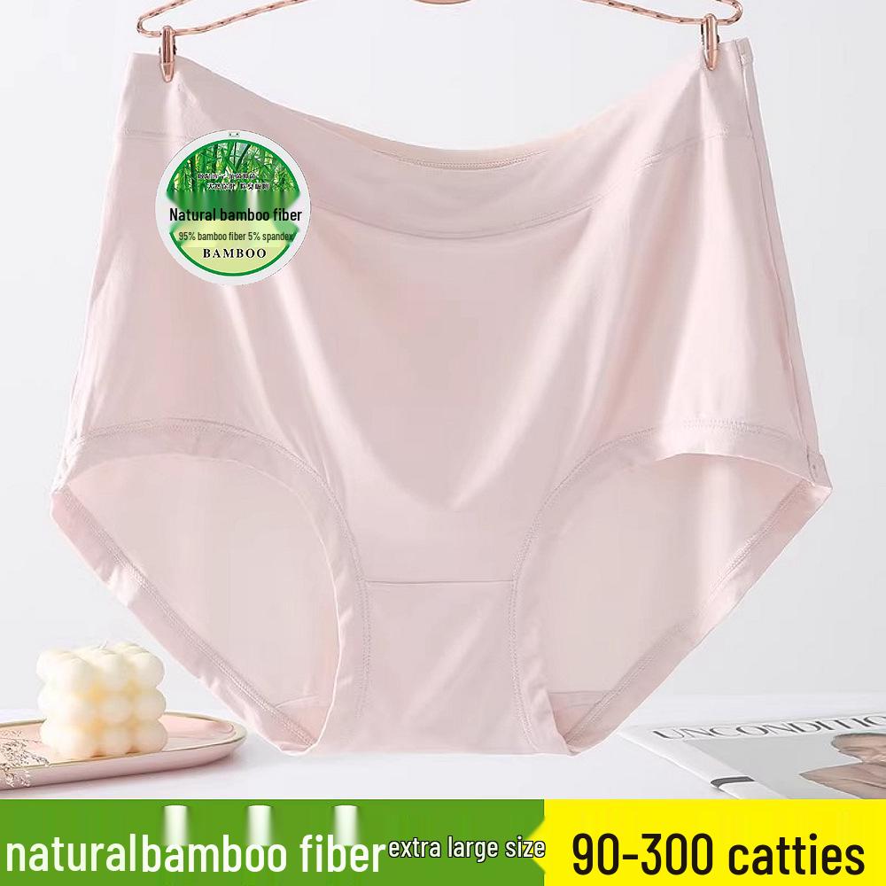 Plus Size Women's Bamboo Fiber Mid-High Waist Panties - Breathable, Antibacterial, Comfortable, Hip-Hugging, Mom Briefs.