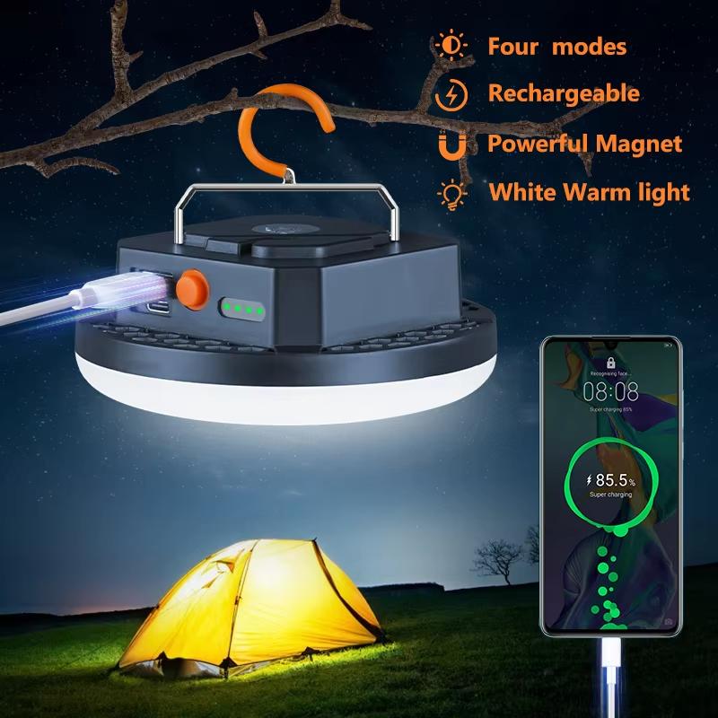 LED rechargeable ultra-bright lithium battery strong light home emergency main light portable camping light tent camping light