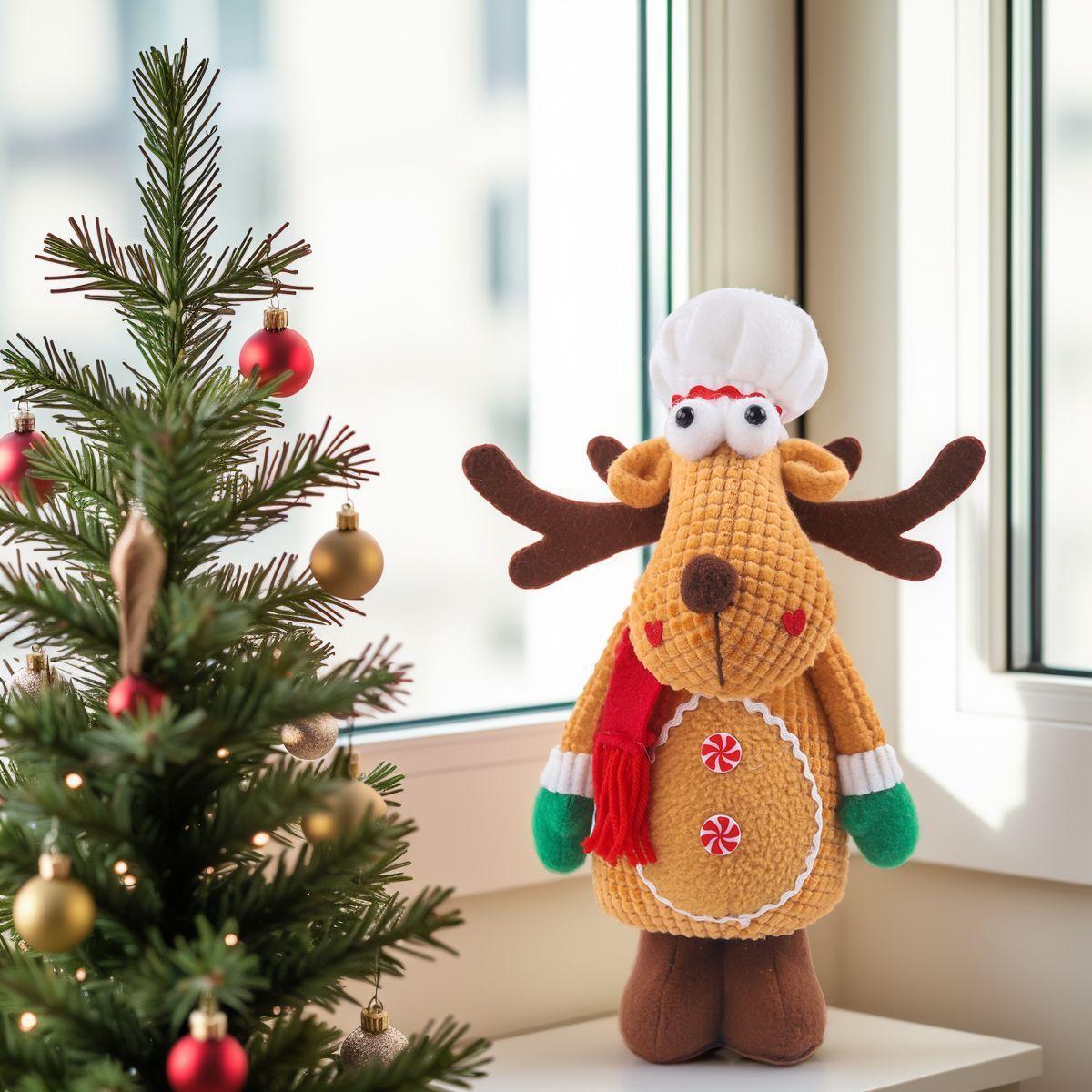 

Горячая Распродажа Креативное Рождественское Украшение Олень Плюшевая Кукла с Подвесной Веревкой для Украшения Витрины Рождественский Подарок 2025 Новый 12in