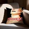 Art Rock Band Radiohead Pillow Case Square DoubleSided Printing Short Plush Sofa Cushion Cover Bedroom Bedside Pillow