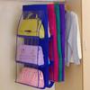 Double Side Transparent 6 Pocket Organizer Backpack Handbag Storage Bags Shoe Storage Bag Home Supplies Closet Rack Hangers