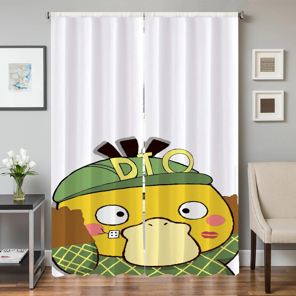 

Домашний интерьер Кухня Шторы для гостиной 2 шт. Плотные шторы Дверная штора P-psyduck Разделение Спальня Украшение W50xH70cmx2pcs-CL