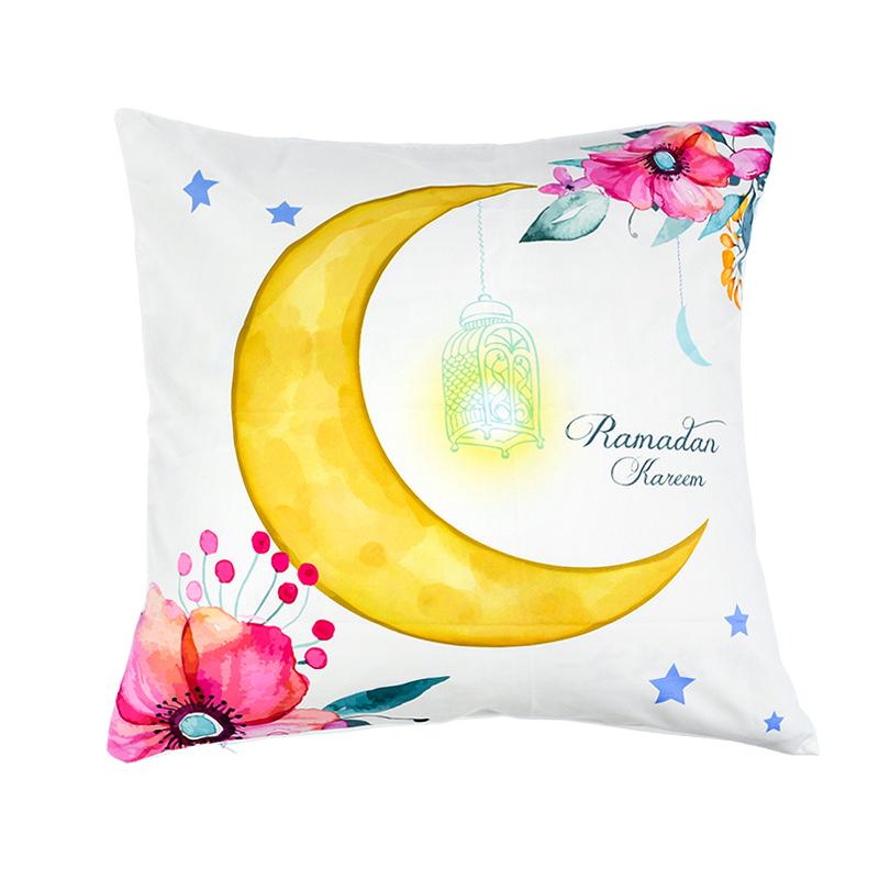 Home Decor Ramadan-themed Moon & Lantern Printed Pillowcases Pattern Cushion Cover Suitable for Sofa Bedroom Car Pillow Cover