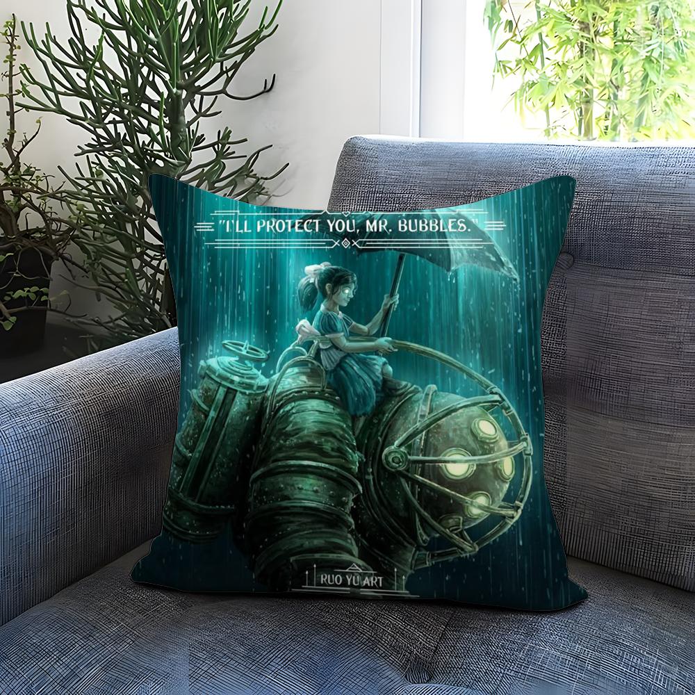 Fanart B-BioShock RaptureS Cushion Cover Comfortable Reversible Pillow Cover Ideal for Car Sofa Bedroom & Beyond