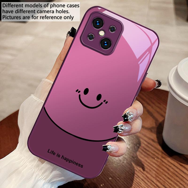 Life is about being happy For Oppo Find X5 X8 Pro X2 Lite X7 Ultra F11 23 Reno4 Z 6 Pro A72 58 78 73 16 98 A54S Glass Phone Case