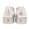 Gebrauchte AUTHENTISCHE CHANEL G45663 Loafer CC-Logo Kamelie Silbernes Leder
