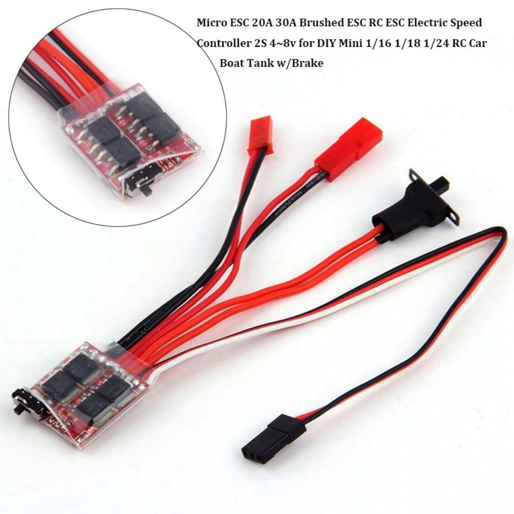 ESC RC ESC Micro ESC 20A 30A Brushes 2S 4~8v 10A/15A/20A/30A Electric Speed Controller for DIY Mini 1/16 1/18 1/24 RC Car