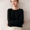 Women's Pure Wool Round Neck Knit Sweater - Autumn/Winter Base Layer