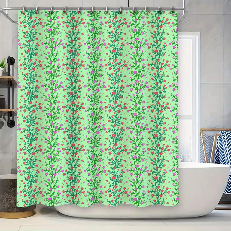 

Magical Forest Shower Curtain Vivid Flower Trees Fairy Lights Bathroom Decor For Home Bathing Waterproof Fabric Available In Mul W60H190(CM)-1 Pcs