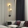 Nordic Luxury Wall Lamp Living Room Modern Minimalist LED Black Gold Creative TV Background Wall Corridor Bedroom Bedside Lamp