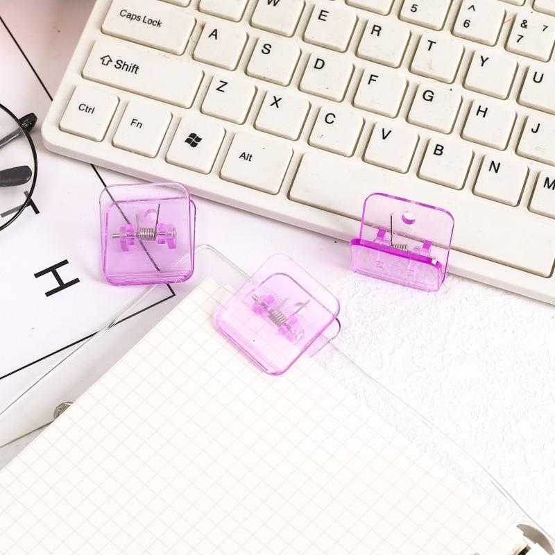 5Pcs PP Clip File Plastic Clip Folder Stationery Colorful Cartoon Acrylic Clamps Ticket Paper Document Office School Clamps Holder