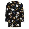 Women's Fashionable Casual Round Neck T-Shirt With Floral Print And Three-Quarter Sleeves