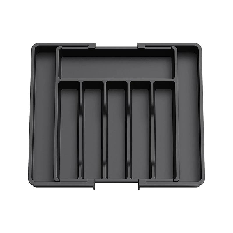 Large Utensil Drawer Organizer Expandable Silverware Organizer for Kitchen Drawer Adjustable Cooking Utensil Holder Cutlery чёрный
