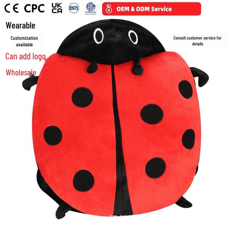 Peluche Coccinella a Sette Punti e Scarabeo Cuscino da Abbraccio - Cuscino Giocattolo Tartaruga Bruco