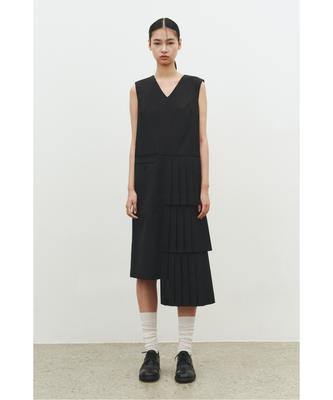Recorde Pleats Layered Sleeveless Dress_Rqdam25565Bkx