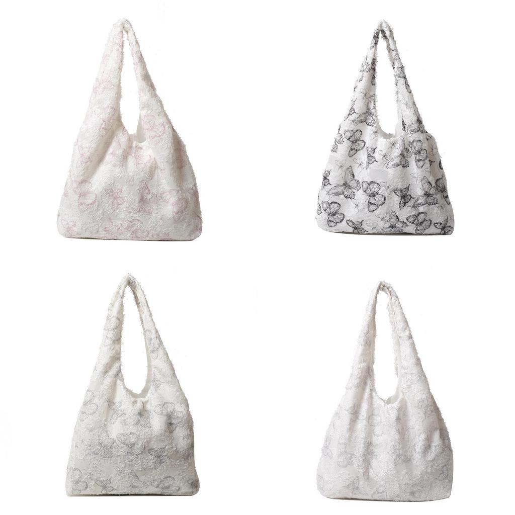 Stylish Sweet Large Capacity Shoulder Bag For Women Soft Fabric Floral Design