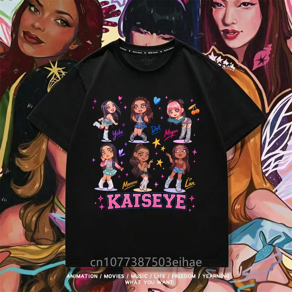 KATSEYE Print T-shirt for Kids Casual Summer Top with Katseye Pattern Short Sleeve Tee Youth Girl Streetwear Fashion Tops