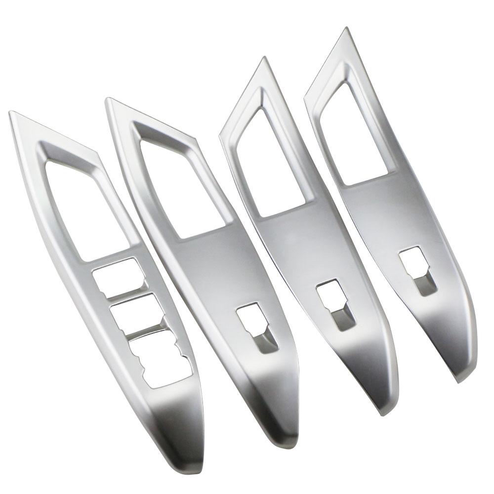 

Для Ford Focus 4 2019 2020-2023 LHD Панель подлокотника двери салона автомобиля из углеродного волокна Накладка на кнопку стеклоподъемника Аксессуары для интерьера silver