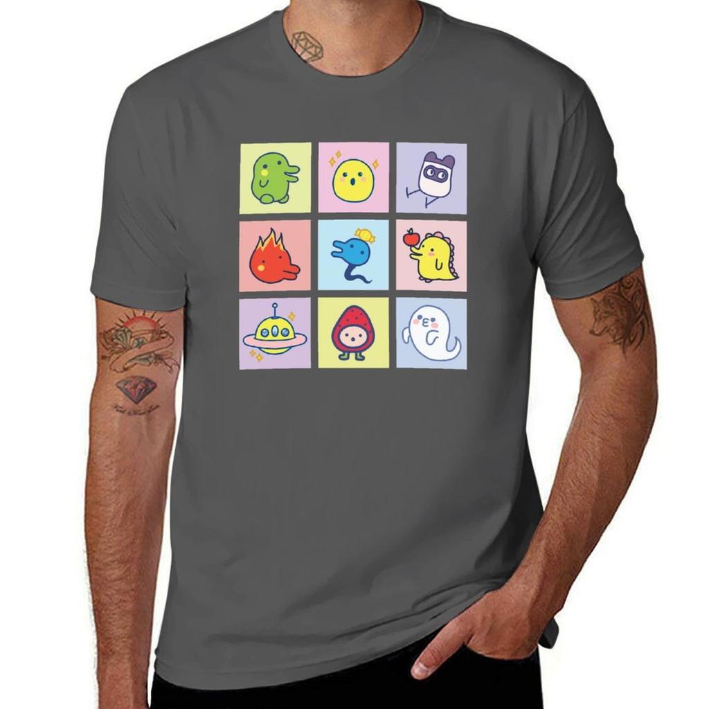 Tamagotchi Squares Tshirt Basic All Season Solid Tshirt