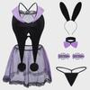 Manyan Sexy Lace Halter Neck Halloween Bunny Girl Witch Costume 